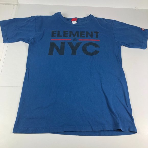 Vintage Element Skateboards Shirt Men's Large Blue Faded NYC New York City Logo - Picture 1 of 9